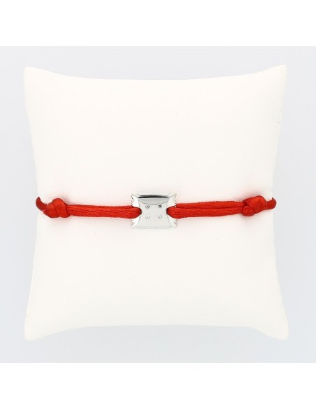 Bracelet enfant biscuit serti de 4 diamants -or 18 carats