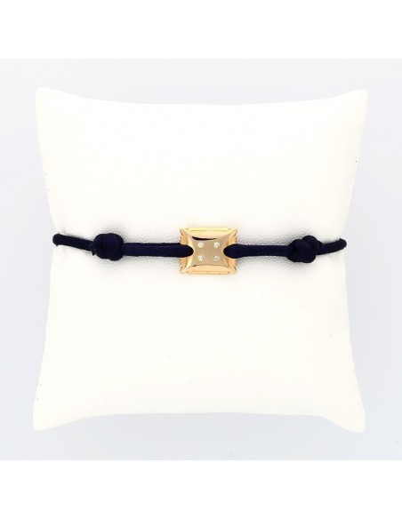 Bracelet enfant biscuit serti de 4 diamants -or 18 carats