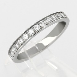 Alliance mariage demi tour illusion rail serti grains diamants 0,38 carat-or 18 carats