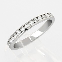 Alliance or et diamants Manon. Demi tour serti rail diamants  0,32 carat - or 18 carats