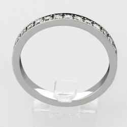 Alliance or et diamants Louise demi tour. En or 18 carats. 2