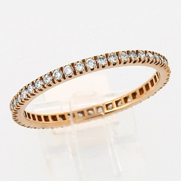 Alliance or et diamants Lara. Tour complet diamant - or 18 carats