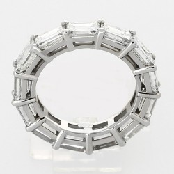 Alliance américaine diamants taille emmeraude (7,04 carats) serti 2 griffes - or 18 carats 2