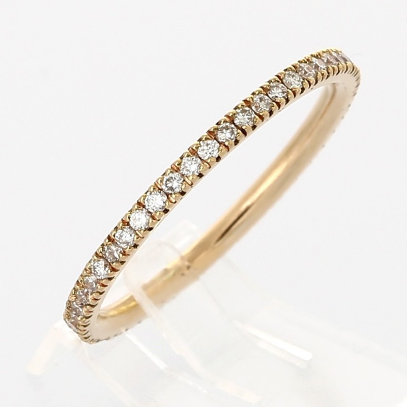 Alliance mariage tour complet serti mini-griffes diamants 0,40 carat-or 18 carats