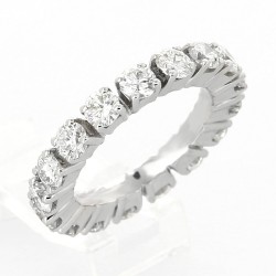 Alliance or et diamants Clara. Tour complet serti sur chatons hauts 4 griffes-diamants 3,23 carats - or 18 carats