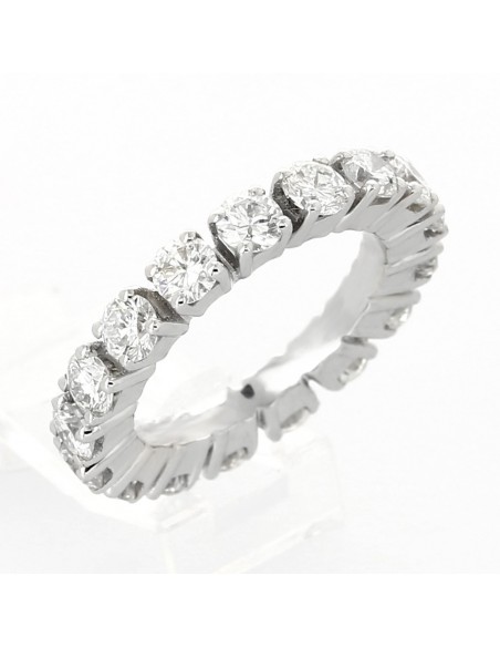Alliance or et diamants Clara. Tour complet serti sur chatons hauts 4 griffes-diamants 3,23 carats - or 18 carats