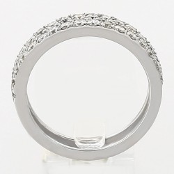 Alliance or et diamants Célia. Double  pavé, serti mini-griffes diamant 0,80 carat - or 18 carats 2