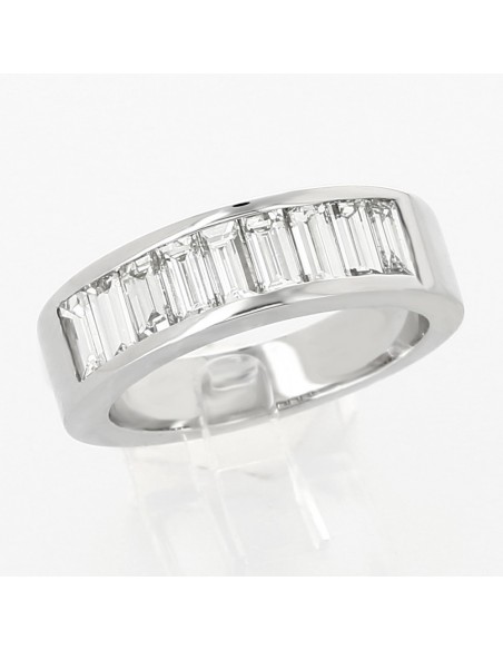 Alliance or et diamants Alexandra, serti rail diamants taille baguette 1,93 carat - or 18 carats