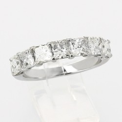 Alliance or et diamants Leonie, demi tour diamants princesse serti griffes 2,70 carats - or 18 carats