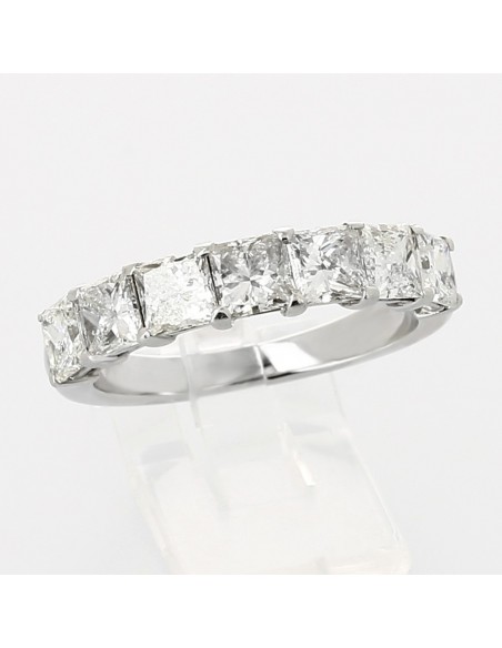 Alliance or et diamants Leonie, demi tour diamants princesse serti griffes 2,70 carats - or 18 carats