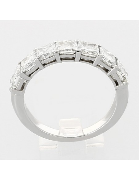 Alliance or et diamants Leonie, demi tour diamants princesse serti griffes 2,70 carats - or 18 carats