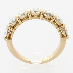 Alliance or et diamants Emma. Demi tour serti barrette 7 diamants 1,82 carat - or 18 carats 2