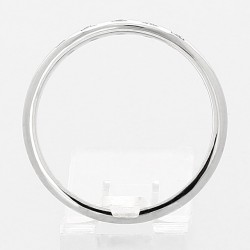 Alliance mariage jonc 5 diamants serti grains - or 18 carats 2