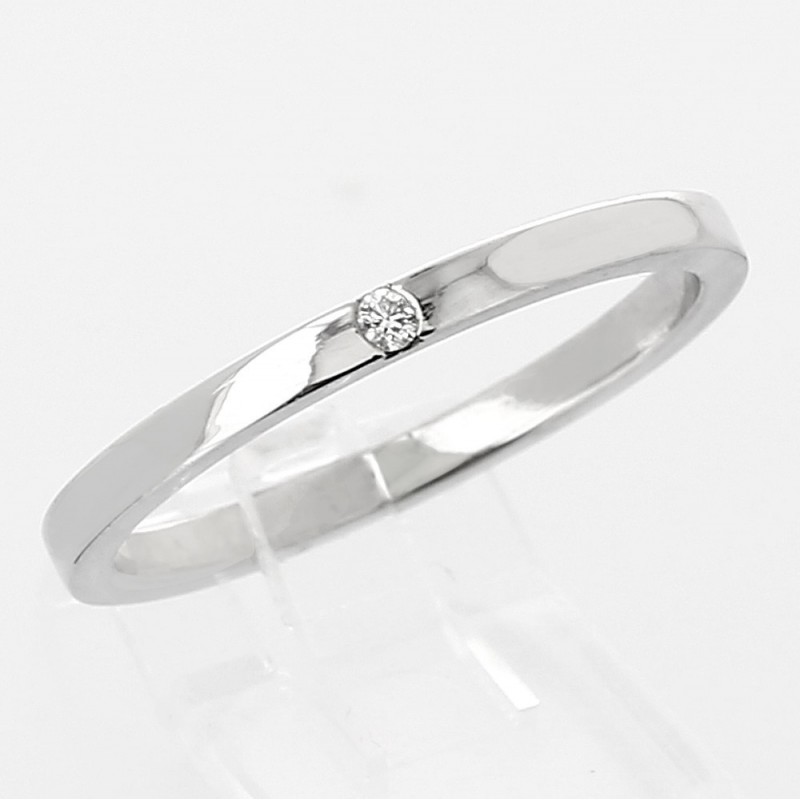 Alliance mariage femme or 18 carats - 1 diamant Alliance mariage femme or 18 carats - 1 diamant