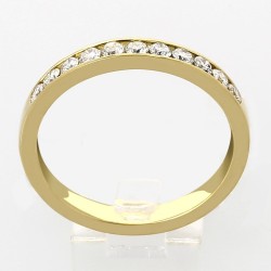 Alliance or et diamants Rose. Demi tour serti rail diamants 0,45 carat - or 18 carats 2