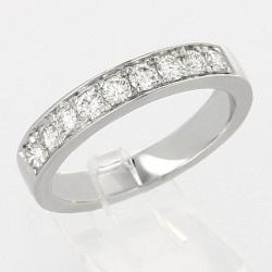 Alliance or et diamants Agathe. Demi tour serti rail illusion diamants 0,57 carat - or 18 carats