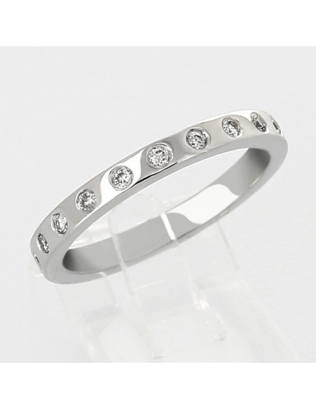 Alliance or et diamants Julie. Tour complet serti clos diamants 0,23 carat - or 18 carats