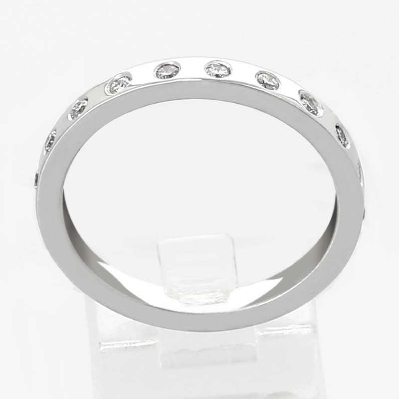 Alliance or et diamants Julie. Tour complet serti clos diamants 0,23 carat - or 18 carats