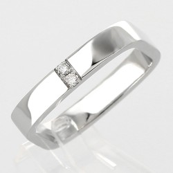 Alliance or et diamants Carrée. Diamants pour 0,07 carat - or 18 carats
