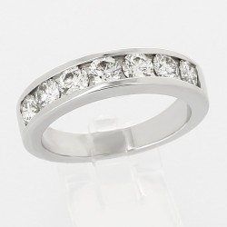 Alliance or et diamants Sophia. Demi tour serti rail avec 7 diamant pour 1,48 ct - or 18 carats