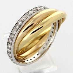 Alliance Femme or et diamants Héloïse, 3 anneaux  et diamants pour  0,66 carat - or 18 carats