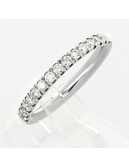 Alliance mariage serti grains diamants 0,30 carat-or 18 carats