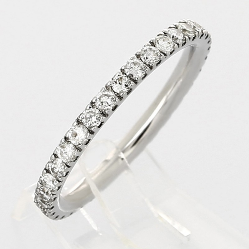 Alliance mariage tour complet micro serti 4 griffes diamants 0,68 carat-or 18 carats