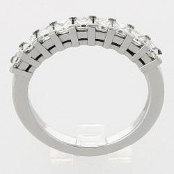 Alliance Femme or et diamants Princesse. Demi tour diamants taille princesse pour 1 carat - or 18 carats 2