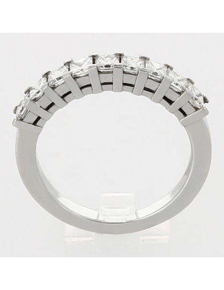 Alliance Femme or et diamants Princesse. Demi tour diamants taille princesse pour 1 carat - or 18 carats