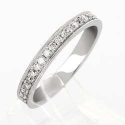 Alliance Femme or et diamants Annie, 3/4 serti grains illusion rail diamants 0,29 carat - or 18 carats