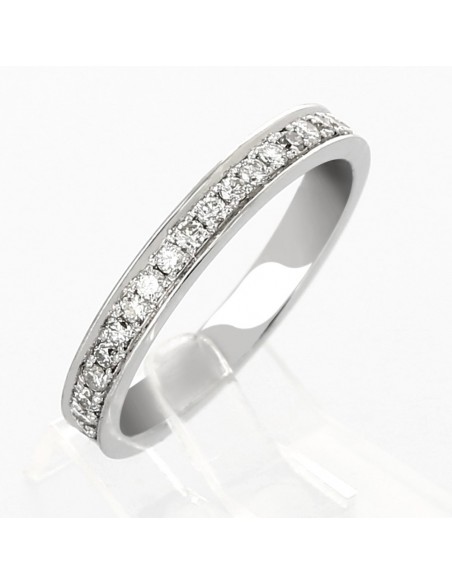Alliance Femme or et diamants Annie, 3/4 serti grains illusion rail diamants 0,29 carat - or 18 carats