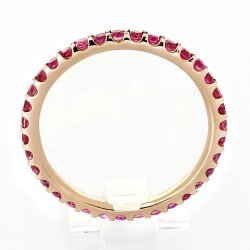 Alliance Femme or et saphirs Enora, tour complet 2 griffes saphirs roses 0,90 carat - or 18 carats 2
