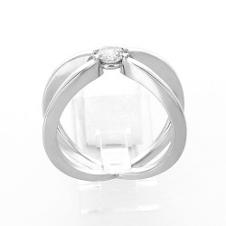 Bague solitaire or et diamant Cassandra, croisée sertissage griffe avec 1 diamant de 0,35 carat - or 18 carats 2
