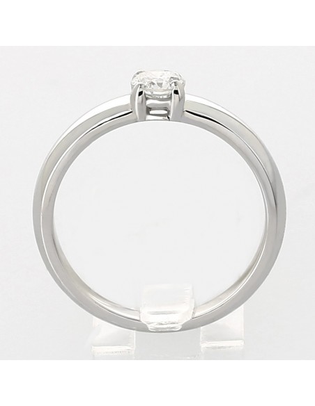 Solitaire or et diamant Camille chaton 4 griffes monté sur jonc bombé avec 1 diamant de 0,35 carat - or 18 carats