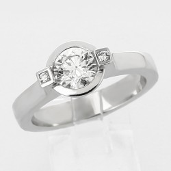 Solitaire or et diamants Leona , en or 18 carats