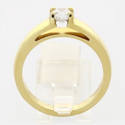 Solitaire or et diamant Joelle, un diamant de 0,40 ct serti sur un chaton de 4 griffes - or 18 carats. 2