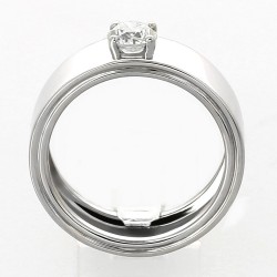 Solitaire or et diamant Angelique. Ruban large avec un diamant de 0,50 ct sur 4 griffes - or 18 carats. 2