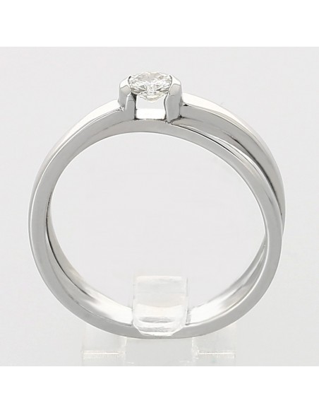 Solitaire or et diamant Aurélie. Modèle corps croisé avec 1 diamant 0,20 carat serti demi clos - or 18 carats