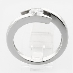 Solitaire or et diamant Jeanne 0,40ct, modèle ajouré contemporain serti demi clos - en or 18 carats 2