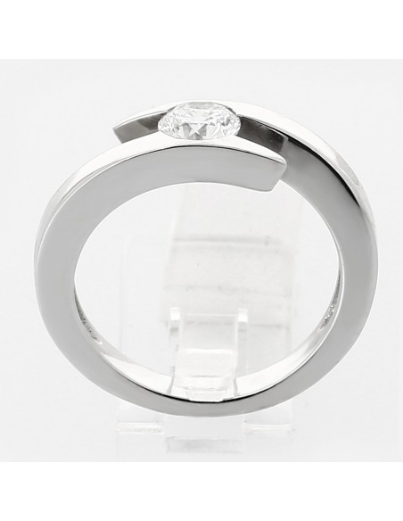 Solitaire or et diamant Jeanne 0,40ct, modèle ajouré en spirale, contemporain serti demi clos - en or 18 carats