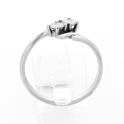 Bague toi et moi mouvement croisé sertissage griffe diamant 0,36 carat au total - or 18 carats 2