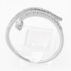 Bague or et diamants Serpent. Sertie de diamants - or 18 carats 2