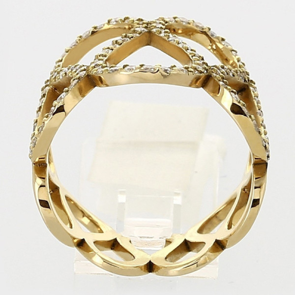 Bague or et diamants Serpentin. Courbes pavées de diamants pour 0,74 carat - or 18 carats