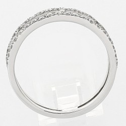 Bague or et diamants Daphné. Deux anneaux reliés sertis de diamants - or 18 carats 2