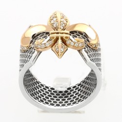 Bague or et diamants Fleur de lys - or 18 carats 2