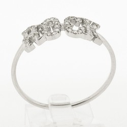 Bague or et diamants Rock or blanc 18 ct serti de 45 diamants ronds 2
