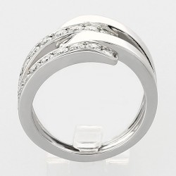 Bague or et diamants Liens. Anneaux croisé dont 2 avec diamants - or 18 carats 2