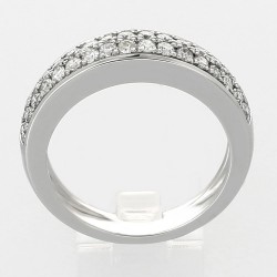 Bague or et diamants Eternité PM. Légèrement bombée, deux rangées de diamants en demi tour - or 18 carats 2