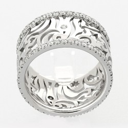 Bague or et diamants Arabesques. Deux anneaux tour complet de diamants - or 18 carats 2