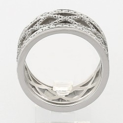 Bague or et diamants Croisillons pavés de 0,74 ct de diamants en serti grains - or 18 carats 2